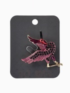 Брошь «Птица Аист», стразы, фиолетовая в золоте  (артикул 10968235)  большой выбор товаров оптом и в розницу по низким ценам с доставкой