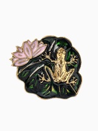 Брошь «Лягушка на лотосе», зелёная, розовая в черненом золоте  (артикул 10968242)  большой выбор товаров оптом и в розницу по низким ценам с доставкой