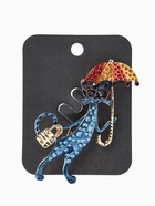 Брошь «Кошка с зонтом», разноцветная в золоте  (артикул 10968243)  большой выбор товаров оптом и в розницу по низким ценам с доставкой