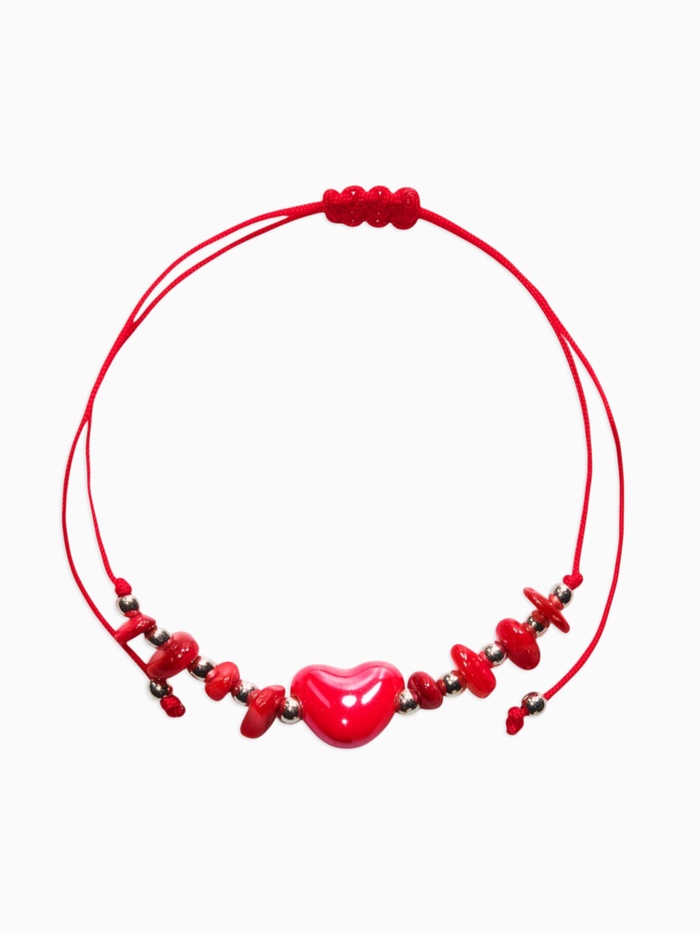 Браслет-оберег «На любовь» крошка,  цвет красно-бордовый