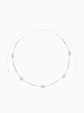 Чокер «Морской мир. Звезда, жемчуг», белый в золоте