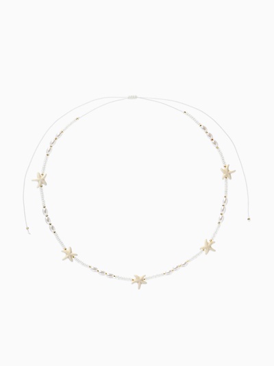 Чокер «Морской мир. Звезда, жемчуг», L=40 см, белый в золоте