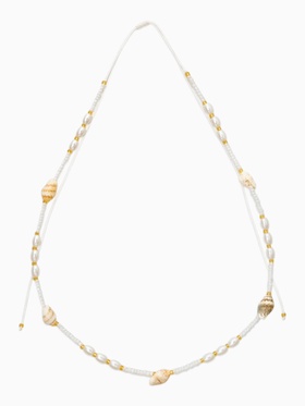 Чокер «Морской мир. Ракушка, жемчуг», белый в золоте