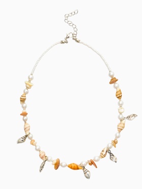 Чокер «Морской мир. Ракушка», белый в серебре  (артикул 10968455)  большой выбор товаров оптом и в розницу по низким ценам с доставкой