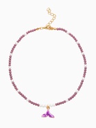 Чокер «Морской мир. Хвост русалки с жемчугом», фиолетовый, белый в золоте  (артикул 10968456)  большой выбор товаров оптом и в розницу по низким ценам с доставкой