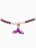 Чокер «Морской мир. Хвост русалки с жемчугом», фиолетовый, белый в золоте  (артикул 10968456)  большой выбор товаров оптом и в розницу по низким ценам с доставкой