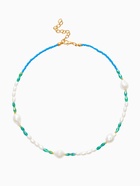 Чокер «Морской мир. Жемчуг барочный», голубой, белый в золоте  (артикул 10968457)  большой выбор товаров оптом и в розницу по низким ценам с доставкой