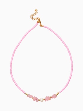 Чокер из бисера «Морской мир. Крошка с жемчугом», розовый в золоте