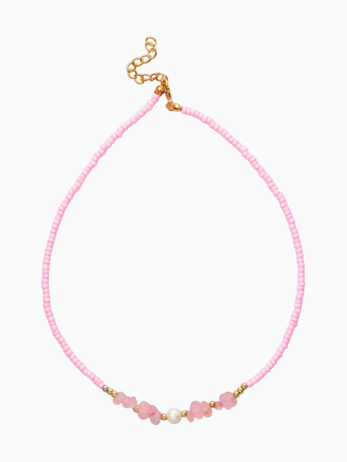 Чокер из бисера «Морской мир. Крошка с жемчугом», L=40 см, розовый в золоте - Фото 1