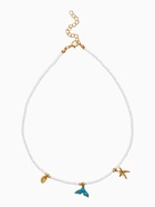 Чокер из бисера «Морской мир. Русалочка с жемчугом», белый, голубой в золоте  (артикул 10968461)  большой выбор товаров оптом и в розницу по низким ценам с доставкой