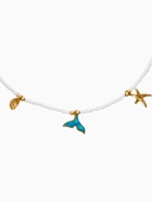 Чокер из бисера «Морской мир. Русалочка с жемчугом», белый, голубой в золоте  (артикул 10968461)  большой выбор товаров оптом и в розницу по низким ценам с доставкой