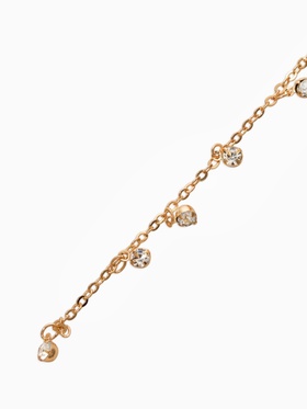 Цепочка со стразами, 4 мм, L=100 см, мелкое плетение 2×1.8 мм, цвет золото  (артикул 10970812)  большой выбор товаров оптом и в розницу по низким ценам с доставкой