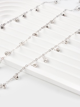 Цепочка со стразами, 4 мм, L=100 см, мелкое плетение 2×1.8 мм, цвет серебро  (артикул 10970813)  большой выбор товаров оптом и в розницу по низким ценам с доставкой