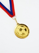 Медаль тематическая «Футбол», золото 199, d=5 см, с лентой - Фото 2