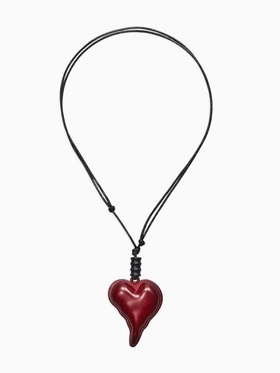 Кулон на шнурке «Стиль. Сердце вытянутое», 90 см, бордовый, чёрный  (артикул 10971745)  большой выбор товаров оптом и в розницу по низким ценам с доставкой