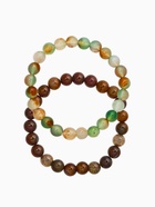 Набор браслетов 2 шт. «Раухтопаз и Агат», d=6 см, шар №8, зелёный, разноцветный  (артикул 10976598)  большой выбор товаров оптом и в розницу по низким ценам с доставкой