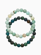 Набор браслетов 2 шт.«Амазонит и Азурит», d=6 см, шар №8, голубой  (артикул 10976601)  большой выбор товаров оптом и в розницу по низким ценам с доставкой