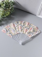 Веер складной пластик «Кремовые розы», блеск, 23 см  (артикул 10967189)  большой выбор товаров оптом и в розницу по низким ценам с доставкой