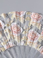 Веер складной пластик «Кремовые розы», блеск, 23 см  (артикул 10967189)  большой выбор товаров оптом и в розницу по низким ценам с доставкой