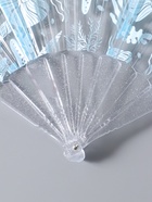 Веер складной пластик «Морские ракушки и кораллы», голубой, блеск, 23 см  (артикул 10967191)  большой выбор товаров оптом и в розницу по низким ценам с доставкой