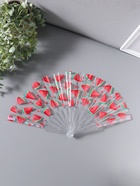 Веер складной пластик «Кусочки арбуза», блеск, 23 см  (артикул 10967192)  большой выбор товаров оптом и в розницу по низким ценам с доставкой