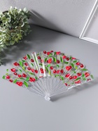 Веер складной пластик «Вишенки», блеск, 23 см  (артикул 10967193)  большой выбор товаров оптом и в розницу по низким ценам с доставкой