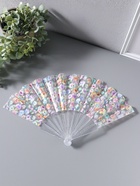 Веер складной пластик «Цветочная россыпь», блеск, 23 см  (артикул 10967194)  большой выбор товаров оптом и в розницу по низким ценам с доставкой