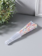 Веер складной пластик «Цветочная россыпь», блеск, 23 см  (артикул 10967194)  большой выбор товаров оптом и в розницу по низким ценам с доставкой