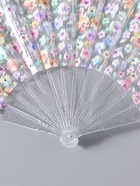 Веер складной пластик «Цветочная россыпь», блеск, 23 см  (артикул 10967194)  большой выбор товаров оптом и в розницу по низким ценам с доставкой