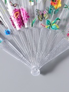 Веер складной пластик «Садовые цветы», блеск, 23 см  (артикул 10967196)  большой выбор товаров оптом и в розницу по низким ценам с доставкой