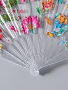 Веер складной пластик «Розовые и красные астры», блеск, 23 см  (артикул 10967197)  большой выбор товаров оптом и в розницу по низким ценам с доставкой