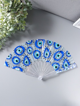 Веер складной пластик «Глаза от сглаза», блеск, 23 см  (артикул 10967203)  большой выбор товаров оптом и в розницу по низким ценам с доставкой