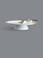 УЦЕНКА Фруктовница «Белые цветы каллы» белая с золотом нержавеющая сталь 25×26×7.5 см - Фото 4