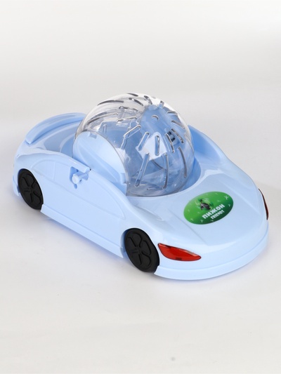 Шар для грызунов «Машинка», 29.5×16×13 см, на подвижном основании, прозрачный, синий