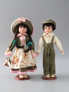 УЦЕНКА Кукла коллекционная парочка «Марина и Паша, зелёный наряд с цветами» набор 2 шт. 40 см 98548 - Фото 2