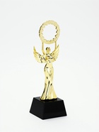 Кубок, наградная фигура «Ника», подставка чёрная, золото, 26×8.3×7.8 см  (артикул 10952123)  большой выбор товаров оптом и в розницу по низким ценам с доставкой