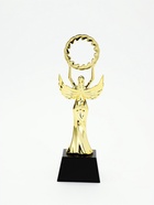 Кубок, наградная фигура «Ника», подставка чёрная, золото, 26×8.3×7.8 см  (артикул 10952123)  большой выбор товаров оптом и в розницу по низким ценам с доставкой
