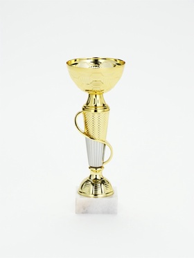 Кубок 193F, наградная фигура, золото, подставка мрамор, 18×7×7 см