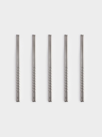 УЦЕНКА Набор палочек для суши Magistro 22,5 см, 5 пар, 201 сталь, d=0,5 см