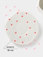 УЦЕНКА Чайная пара 320 мл "Любовь" ручная роспись, блюдце 16*1,5 кружка 12,5*9,5*7,5 - Фото 3