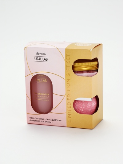 УЦЕНКА URAL LAB Nude Mood набор гель для душа, скраб в банке и бомбочка для ванны