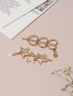 Невидимки для волос QF «Джастин», набор 2 шт., 7 см, золото  (артикул 10883551)  большой выбор товаров оптом и в розницу по низким ценам с доставкой