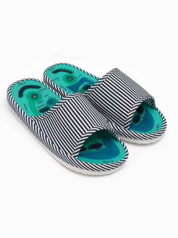 Массажёр для ног, тапочки, пара, 28 см, размер 39-43, синий - Фото 1