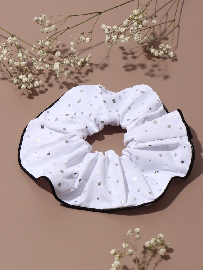 Резинка для волос QF «Орбита гранд» блеск, 14 см, белая