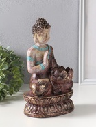 Фигура - подсвечник на 1 свечу «Будда с лотосом», с золотой патиной, 10×14.5×25 см  (артикул 10961675)  большой выбор товаров оптом и в розницу по низким ценам с доставкой