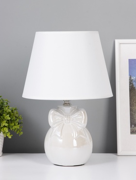 Лампа настольная «Шар с бантом», E27, 40 Вт, бежевый перламутр, 22×22×33.5 см  (артикул 10968284)  большой выбор товаров оптом и в розницу по низким ценам с доставкой
