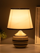 Лампа настольная «Полоски. Ретро», E27, 40 Вт, бежевый с синим, 20×20×32.5 см  (артикул 10968285)  большой выбор товаров оптом и в розницу по низким ценам с доставкой