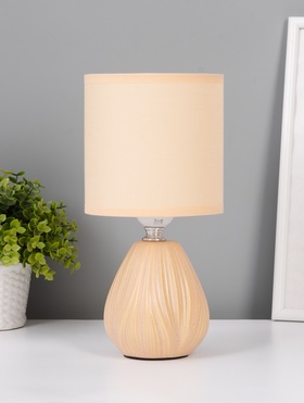 Лампа настольная «Бутон», E27, 40 Вт, матовый кремовый, 12.5×12.5×26.5 см  (артикул 10968287)  большой выбор товаров оптом и в розницу по низким ценам с доставкой