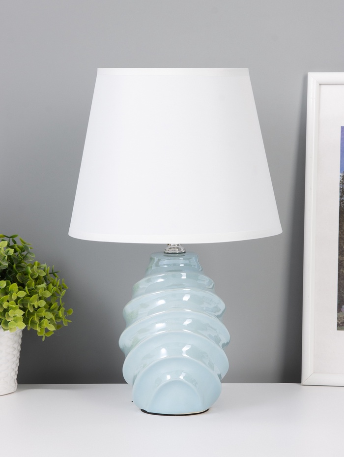 Лампа настольная «Ракушка», E27, 40 Вт, оливковый перламутр, 20×20×32 см