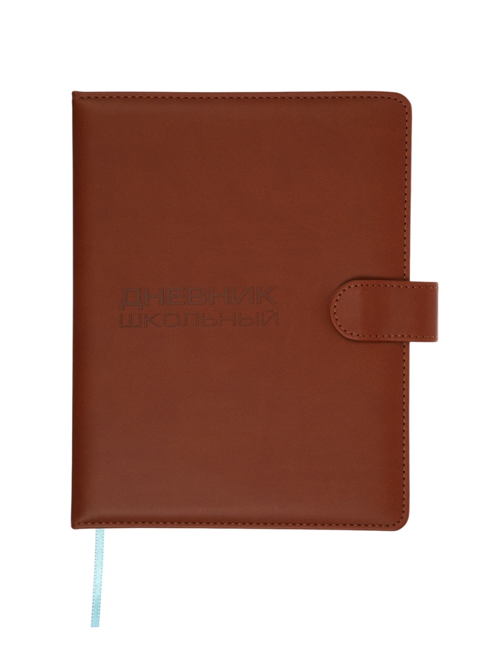 Дневник школьный 1-11 класс, ляссе, обложка искусственная кожа, с хлястиком, коричневый - Фото 1